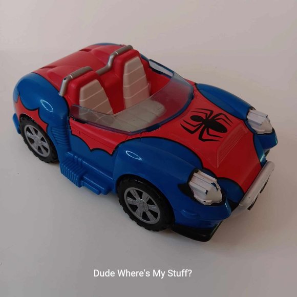 2010 MARVEL HASBRO 7" SPIDER-MAN CAR ONLY WITH SPRING LOADED RETRACTABLE WHEELS - Picture 4 of 10